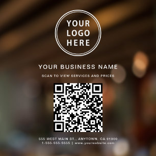 Geschäftsweißlogo-QR-Code Fensteraufkleber