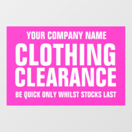 Geschäftszeichen des Einzelhandelsgeschäfts rosa Fensteraufkleber