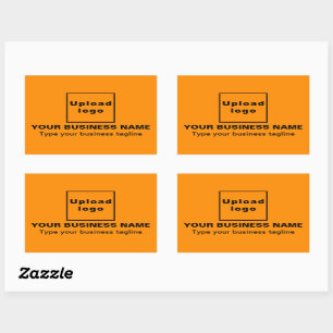 Geschäftszeile auf der Orange Color Rectangle-Aufk Rechteckiger Aufkleber