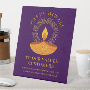 Geschäftszufriedener Diwali-Kunde Sockelschild