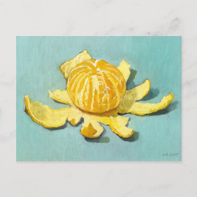 Geschälte Clementine Stillleben Postkarte (Vorderseite)
