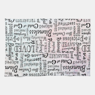 Geschätzte Christliche Worte der Bestätigung Geschirrtuch