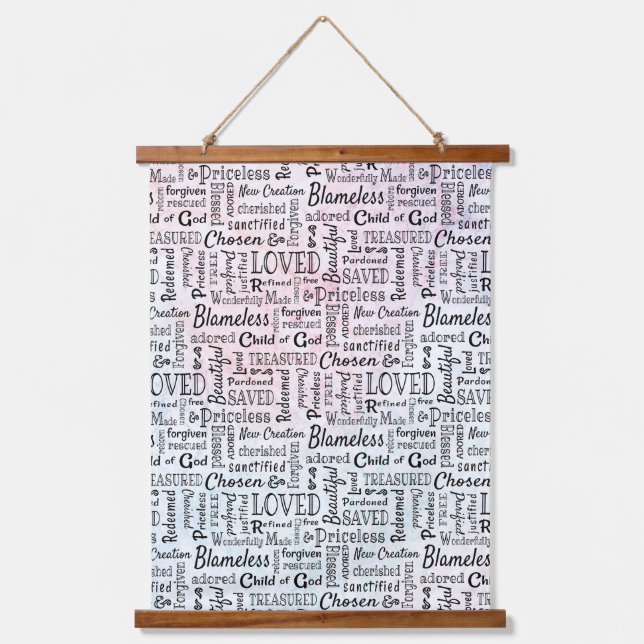 Geschätzte Christliche Worte der Bestätigung Wandteppich Mit Holzrahmen (Vorderseite)