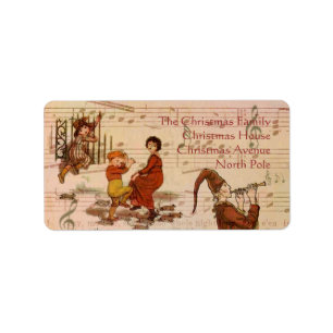 Gescheckte Pfeifer-Collage Adressaufkleber