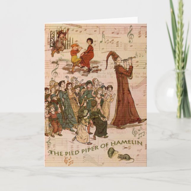 Gescheckte Pfeifer-Collage Feiertagskarte (Vorderseite)