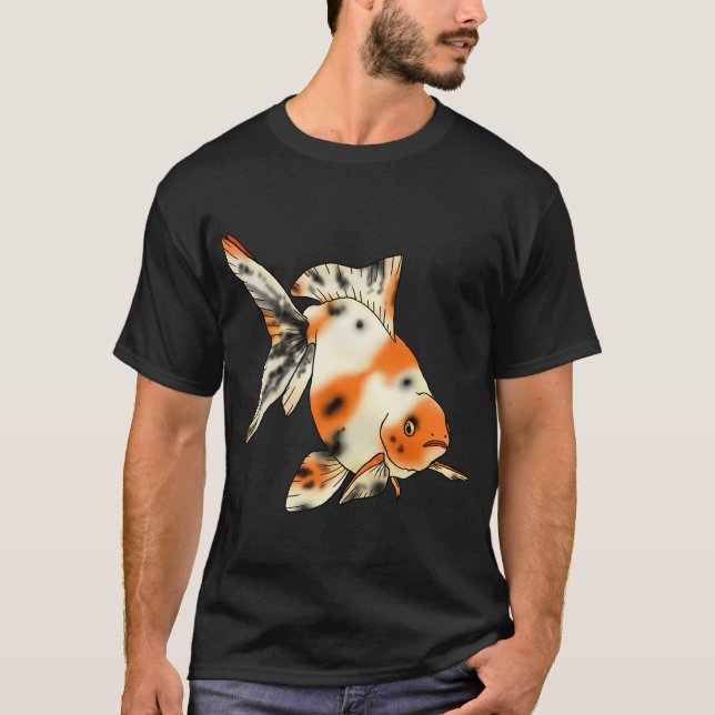 Gescheckter Fantailschwanz Goldfisch T-Shirt (Vorderseite)
