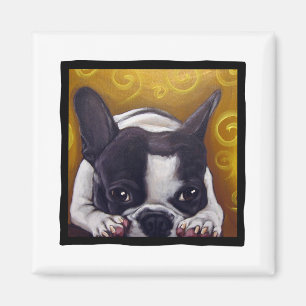 Geschecktes Frenchie Nickerchen Magnet