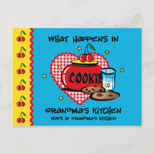 Geschehnisse in Oma's Kitchen Recipe Card Postkarte