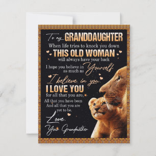 Geschenk an meine Enkelin von Oma, Löwenliebhaber Einladung