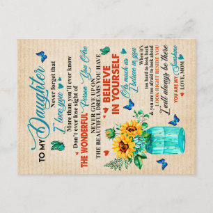 Geschenk an meine Tochter,Schmetterlingsliebhaber, Postkarte