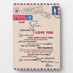 Geschenk an meinen Sohn, Mutter und Sohn, Liebesbr Fotoplatte