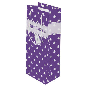 Geschenk-Anhänger Name: Frohe Weihnachten Lila Bau Geschenktüte Für Weinflaschen
