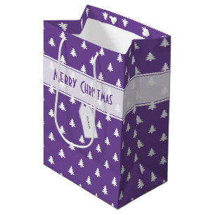 Geschenk-Anhänger Name: Frohe Weihnachten Lila Bau Mittlere Geschenktüte
