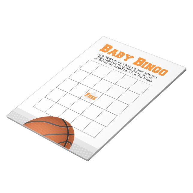 Geschenk Bingo Basketball Baby Showspiel Pack Notizblock (angewinkelt)