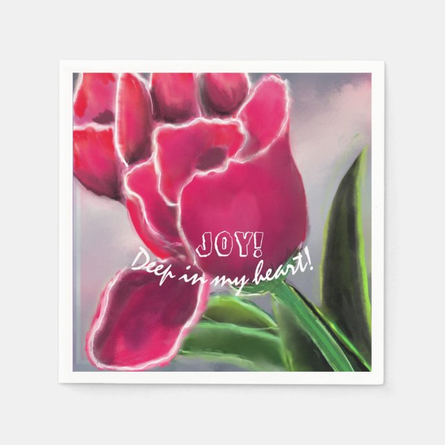 Geschenk Blumendesign, personalisieren Typografie Serviette (Vorderseite)