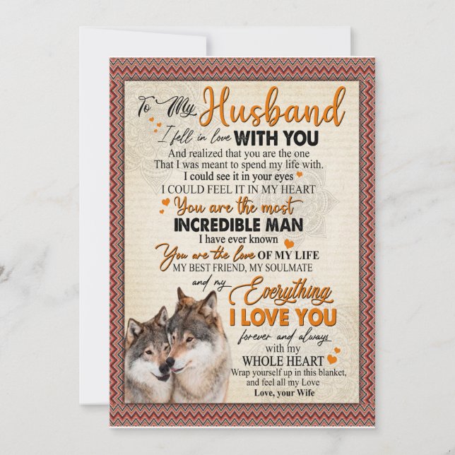 Geschenk| Brief an meinen Mann aus der Ehefrau Einladung (Vorderseite)