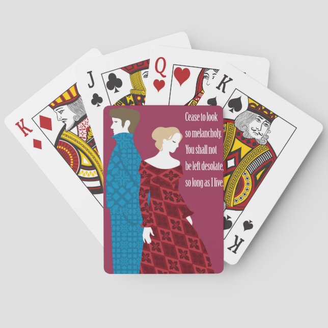 Geschenk Charlottes Bronte "Jane Eyre" mit Zitat Spielkarten (Rückseite)
