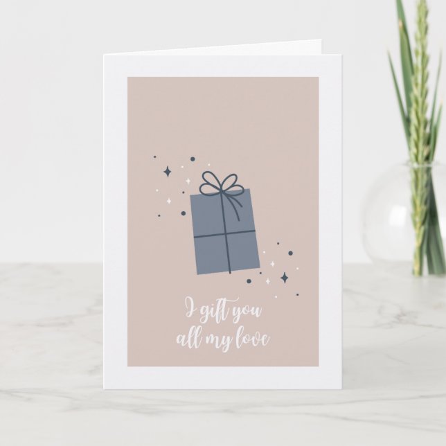 Geschenk, das ich dir meine Weihnachtskarte Liebe Karte (Vorderseite)