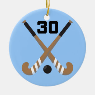 Geschenk der Feld-Hockey-Spieler-einheitliches Keramik Ornament