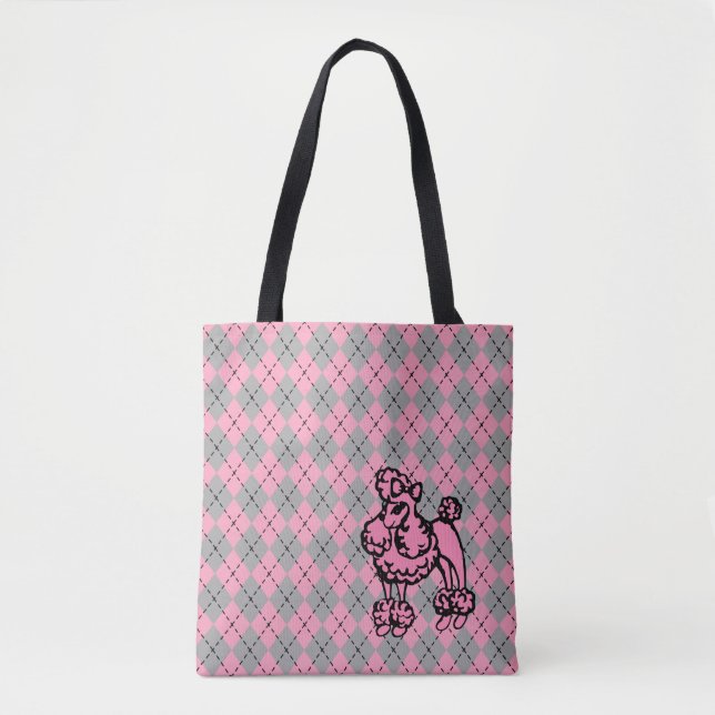 Geschenk der französischen Poodle Purse Tote (Vorderseite)