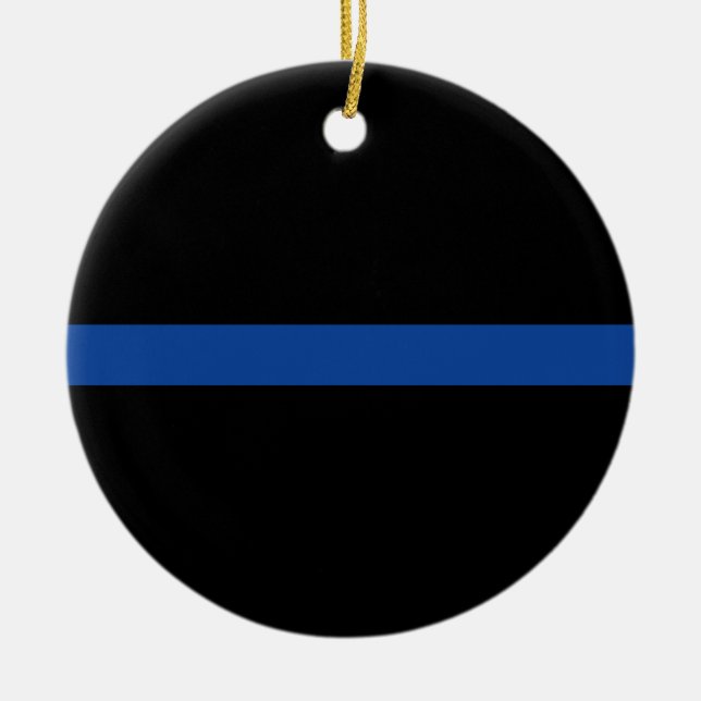 Geschenk der Polizei in Thin Blue Line Keramik Ornament (Vorne)