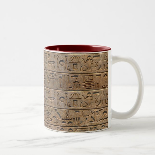 Geschenk des ägyptischen Hieroglyphen-Designers Zweifarbige Tasse (Rechts)