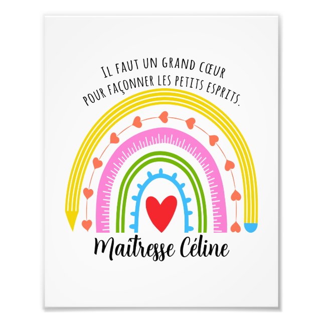 Geschenk des benutzerdefinierten Lehrers, Danke, L Fotodruck (Vorne)