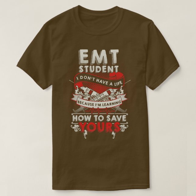 Geschenk des EMT-Studenten für einen medizinischen T-Shirt (Design vorne)
