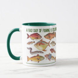 Geschenk des Fischers mit Vintagen Fischillustrier Tasse