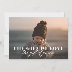 Geschenk-des-Friedens-religiöse-Weihnachts-Fotokar Feiertagskarte