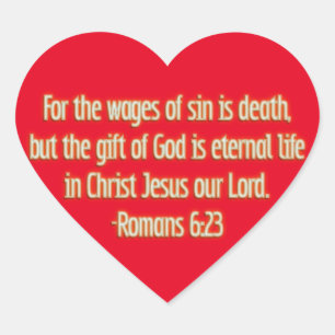 Geschenk des Gottes ist ewiges Leben Herz-Aufkleber