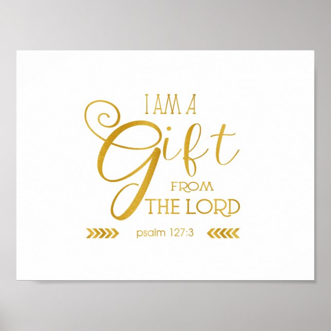 Geschenk des Herrn, Gold Schriftart Poster (Vorne)