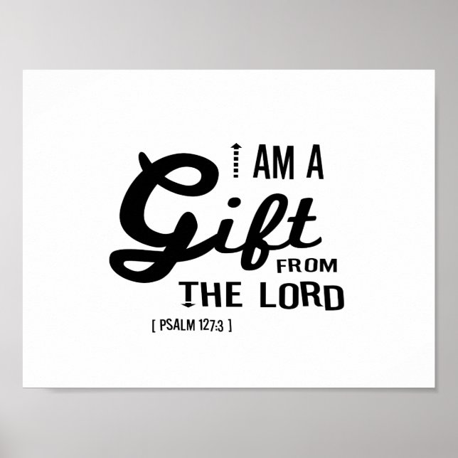 Geschenk des Herrn, Schwarzer Schriftart Poster (Vorne)