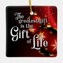 Geschenk des Lebens spenden Leben Weihnachten Tran Keramikornament