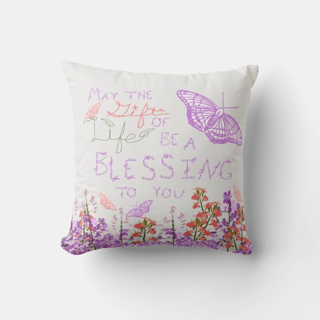 Geschenk des Lebenschmetterlinges Kissen (Vorderseite)