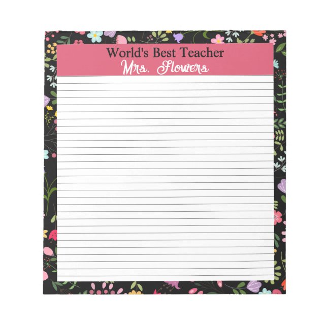 Geschenk des Lehrers für das Beste, was die Welt f Notizblock (Vorderseite)