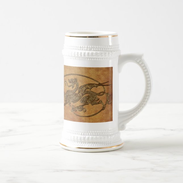 Geschenk des mittelalterlichen Drachen Antique Art Bierglas (Rechts)