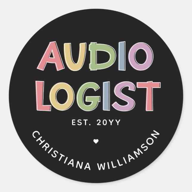 Geschenk des personalisierten Audiologen Audiology Runder Aufkleber (Vorderseite)
