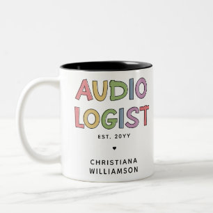 Geschenk des personalisierten Audiologen Audiology Zweifarbige Tasse