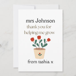 Geschenk des personalisierten Lehrers, Geschenk de Dankeskarte