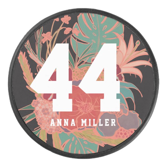 Geschenk des personalisierten Mädchenhockeyspieler Eishockey Puck (Vorderseite)