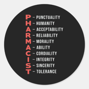 Geschenk des Pharmazeutischen Technischen Arztes Runder Aufkleber