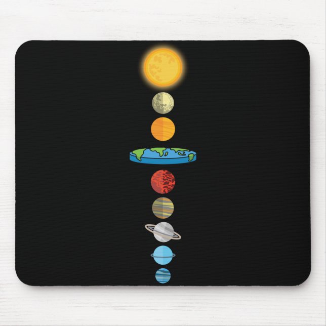 Geschenk des Planeten-Sonnensystems der Flat Earth Mousepad (Vorne)