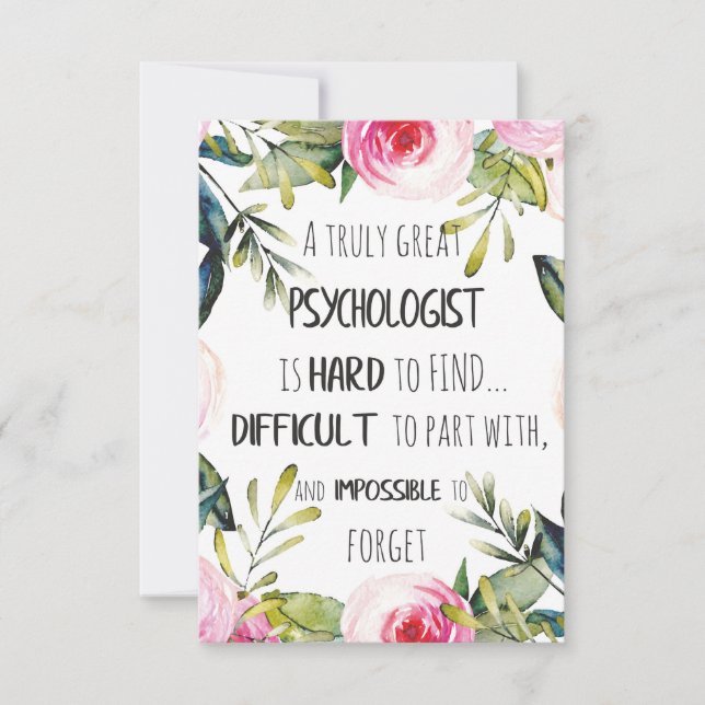 Geschenk des Psychologen Büros Dankeskarte (Vorderseite)