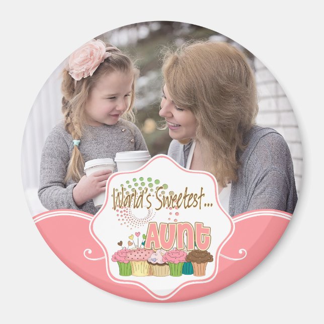 Geschenk des süßesten Tante Cupcake-Musters Magnet (Vorne)