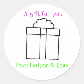 Geschenk, Ein Geschenk für Sie von Leilynn & Emie Runder Aufkleber