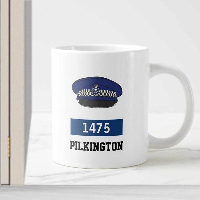 Geschenk eines Polizeibeamten. UK Police Flat Cap Jumbo-Tasse (Von Creator hochgeladen)