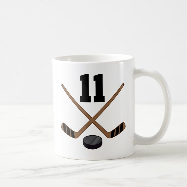 Geschenk Eis-Hockey-Spieler-Jersey-Zahl-11 Kaffeetasse (Rechts)