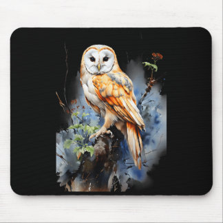 Geschenk Eule Schleiereule Realistische Natur Verg Mousepad