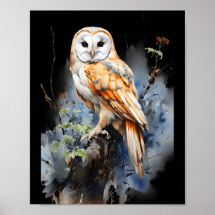 Geschenk Eule Schleiereule Realistische Natur Verg Poster